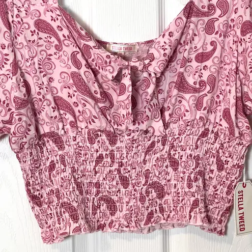 Stella Tweed NWT Pink Paisley Crop Top