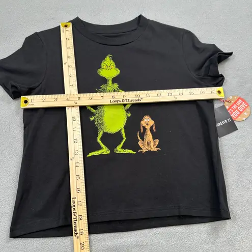 Forever 21 NWT Dr. Seuss The Grinch Shirt M Womens Black Best Friend Tee Cartoon Crew Neck
