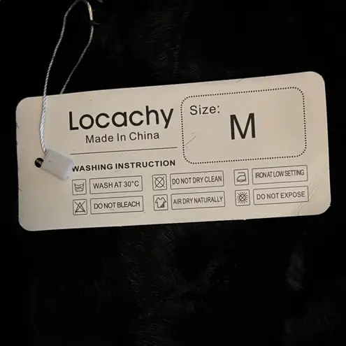 Locachy Shaggy Faux Fur Jacket Black Women Size Medium