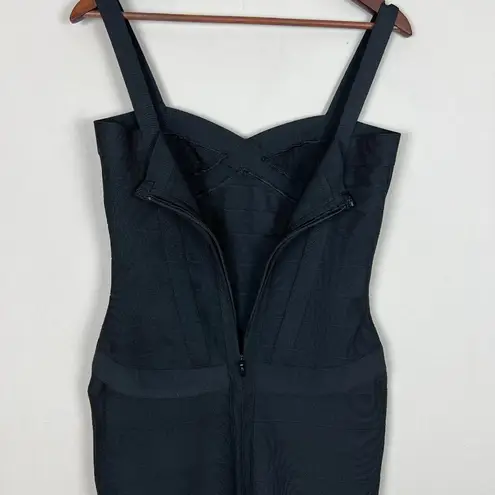 Bandage Dress Large Black Bodycon Midi Sexy Cocktail Sleeveless Hourglass L