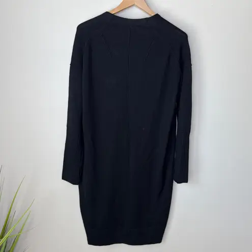 Zadig & Voltaire Deany Merino Wool Dress Medium Black Thumb Holes Oversized