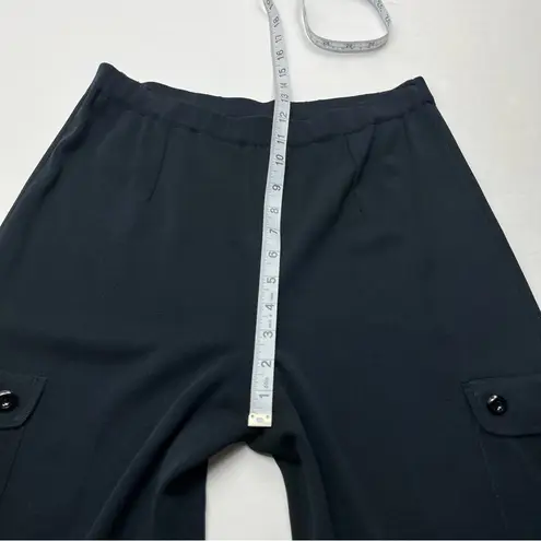 Ming Wang Black Pant Pull-On Womens Size Small Pockets Stretch *TINY FLAW*