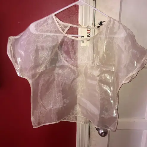 KIIND OF Womens Borderline Open Back Crop Top Size M