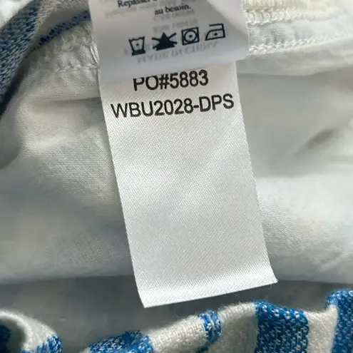 Faherty  Cypress Linen Stripe Belted Shorts | Blue/White | XS