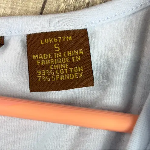 Aura Vintage Small Baby Blue & White Tank Top with Shoulder Ties