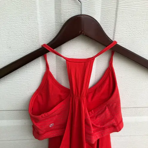 Lululemon  Women’s Tank No Limit Tank Red Built In Bra Athletic 4