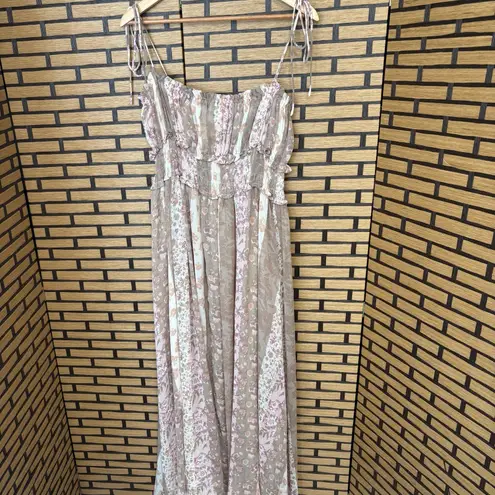 Vici Brown And Pink Floral Maxi Dress Size Medium