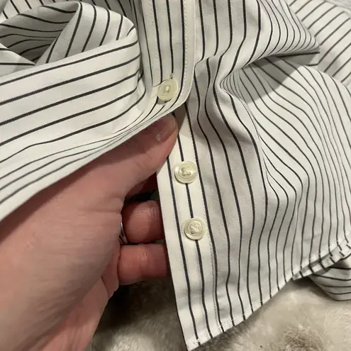 Brooks Brothers  Women's Long Sleeve Non-Iron shirt Black White Size 10 French