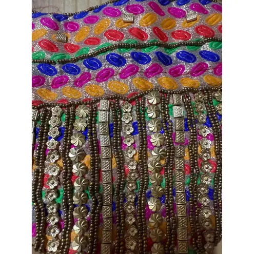 Vintage Beaded Indian Mini Bag Purse With Jewelry Pouch Amrapoli Unique Timless