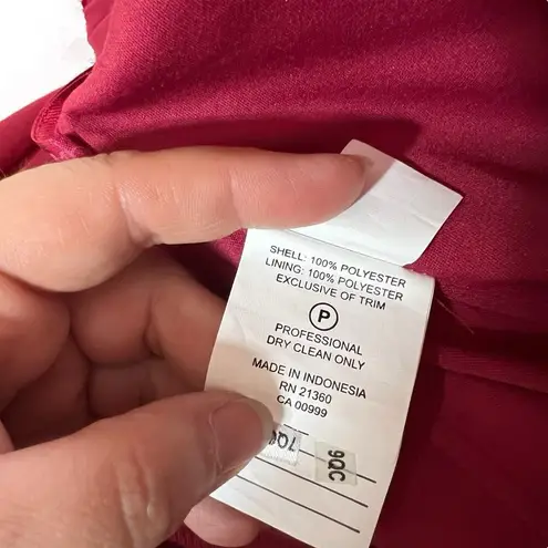 Morilee Madeline Gardner Formal Maxi Dress Sweetheart Flutter Sleeve Bridesmaid Red Size 18