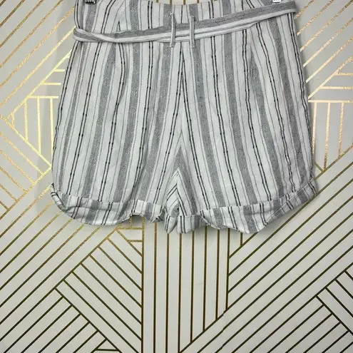 L’Academie The Lark High Waist Tie Short in White Stripe Size US Small