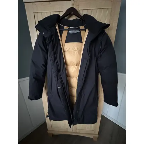 prAna Betania Down Parka Women's Size S Black Hooded Full Zip