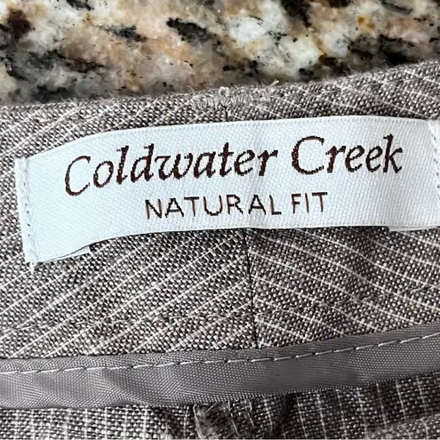 Coldwater Creek Linen Wide Leg Pants 18W Beige Relaxed Fit Coastal Boho