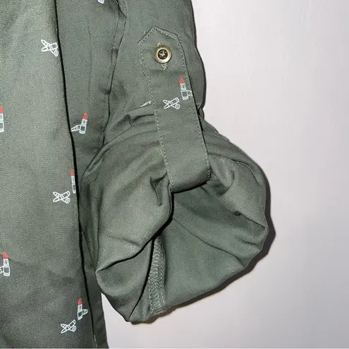 5.11  Tactical Lipstick and Bullet Print Roll Tab Sleeve Button Down Shirt Size M
