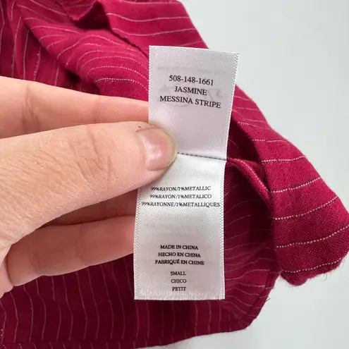 Rails Dress Womens Small Red Pink Jasmine Messina Metallic Stripe Mini