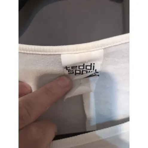 Teddi Sport Pullover Sweater, Vtg Floral Glitter Design, Granny Sweater Size L White Size L