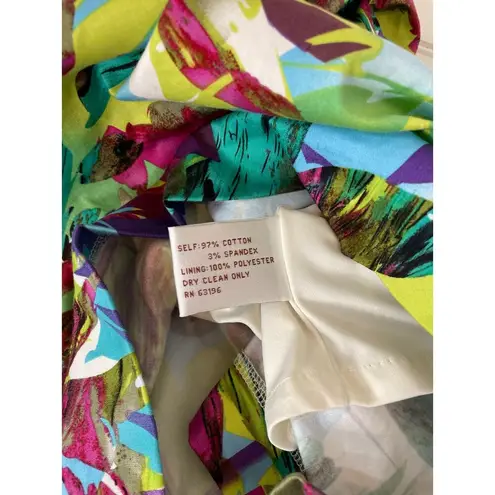 Suzi Chin Multicolor Leaf Print Ruched Mini Bodycon Dress Womens Size 10