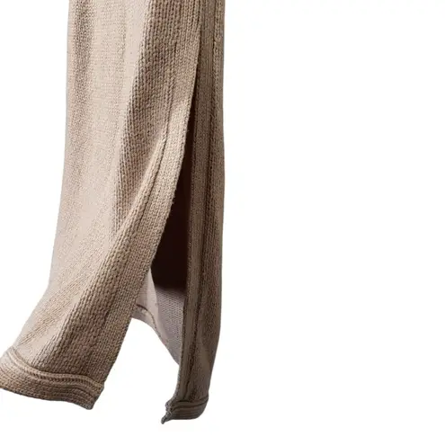 Nomad Morgan Carper Wool Blend Fringe Sleeveless Mini Sweater Dress in Taupe Brown