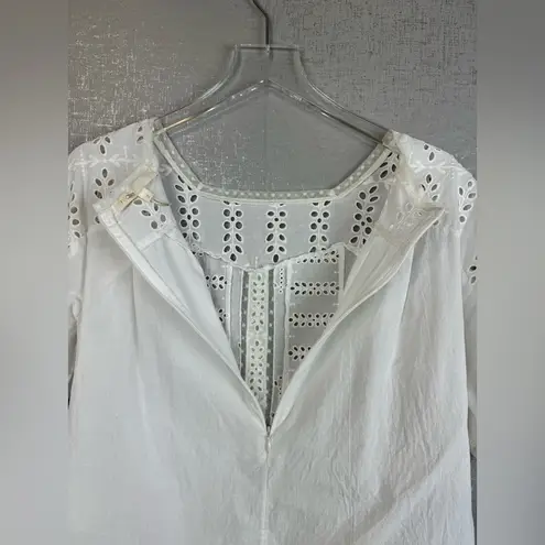 Maje  Loody Eyelet Short Sleeve Top in White Size 2 (Medium)