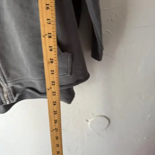 ALLSAINTS Charcoal Grey Oversized Distressed Zip Up Hoodie Sweatshirt Small Gray