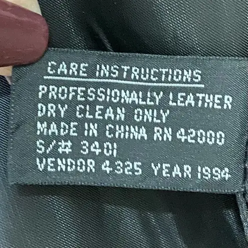 Vintage G4000 Black Fringe Conch Festival Western Leather Cropped Jacket Size S