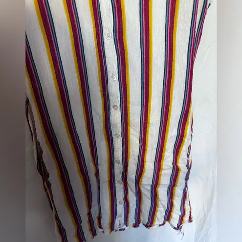 Harper Heritage women’s Striped multi color cotton button down mini dress small