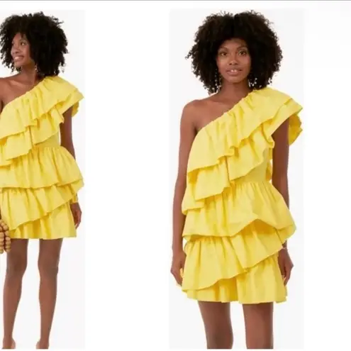 Tuckernuck Hyacinth House Yellow Ruffle Sofie Mini Dress Size XL new with tags