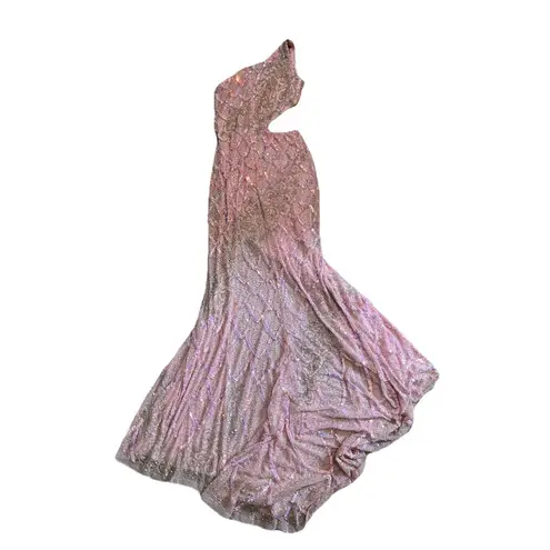 primavera couture dress Size 4 Pink Beaded Sequined Party Prom Occasion Gown