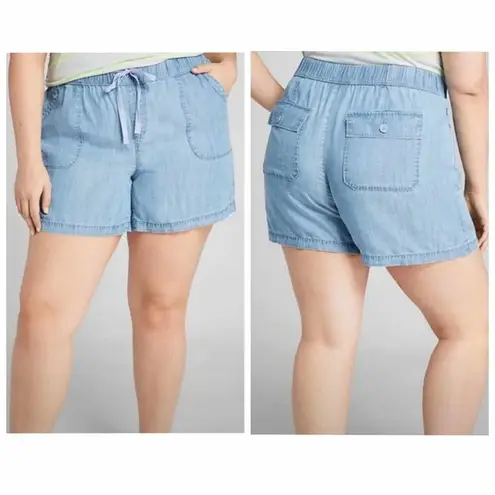 Lane Bryant  High-Rise Chambray Pull-On Shorts 18/20