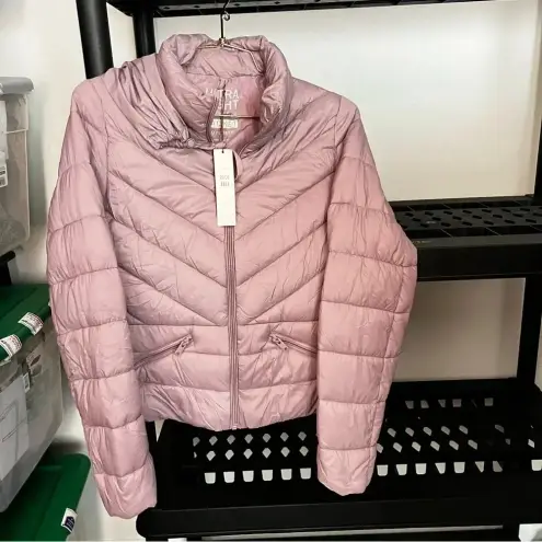 Love Tree Packable Puffer Quilted Jacket Rose Water/Blush Pink  Zip Closure Lightweight