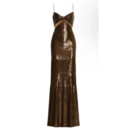 H by Halston NEW HALSTON Chloe Cutout Sequined Tulle Gown Size 4 New w/Tag $595 (Sold Out)