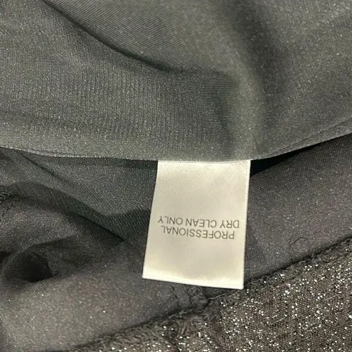 Yoana Baraschi Anthropologie Cocktail Dress Black Silver Shimmer Size 4 Short