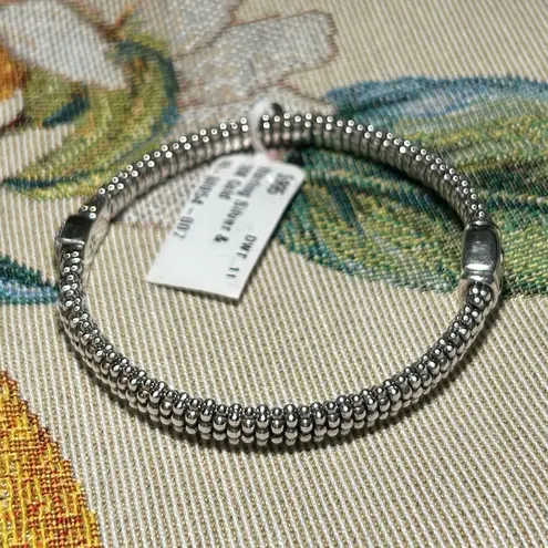 NWT Lagos 925 Sterling Silver & 18K Gold Diamond Caviar Bracelet