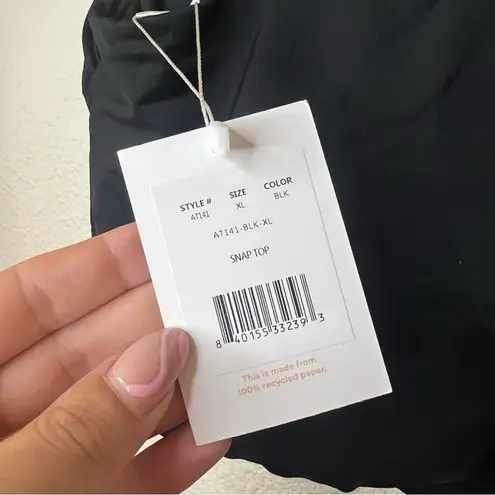 ANDIE black Snap cropped tankini swim top NEW XL