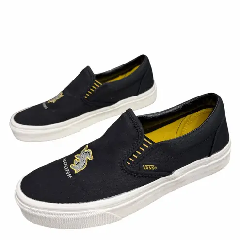 Vans x Harry Potter Shoes Womens 7.5 Black Hufflepuff Classic Slip On Streetwear