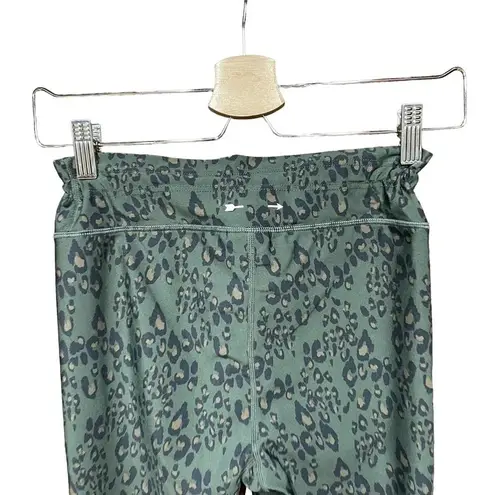 The Upside Green Leopard Print Cropped Drawstring Leggings Size US 6