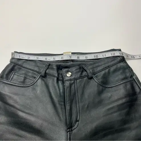 Hugo Buscati Faded Black Leather Pant Womens Size 4 Lined Pockets Zipper *FLAWS - Image 5