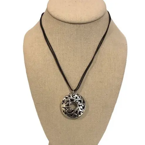 BARSE Sterling Silver Round Filigree Scroll Cutout Double Cord w Extension NWOT - Image 9