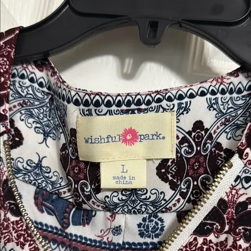 Wishful park Sleeveless Patterned Dress with Zipper Sz large