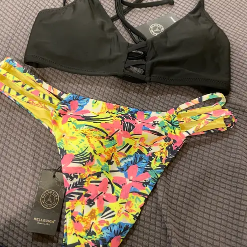 Relleciga Women's Strappy Triangle Cheeky Brazilian Cut