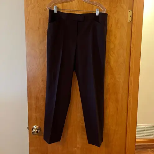 Lafayette 148 New York Irving Virgin Wool Blend Pants Plum Trousers NWT Size 10