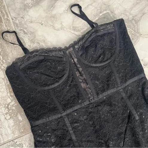 Jonathan Simkhai xRevolve Roslyn Bustier Lace Midi Dress in Black, NWT, Size L Black Size L