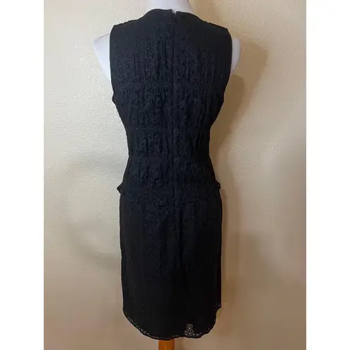 Classiques Entier Black Womens 6 Sleeveless Dress Eyelet Elastic Lace Waistband