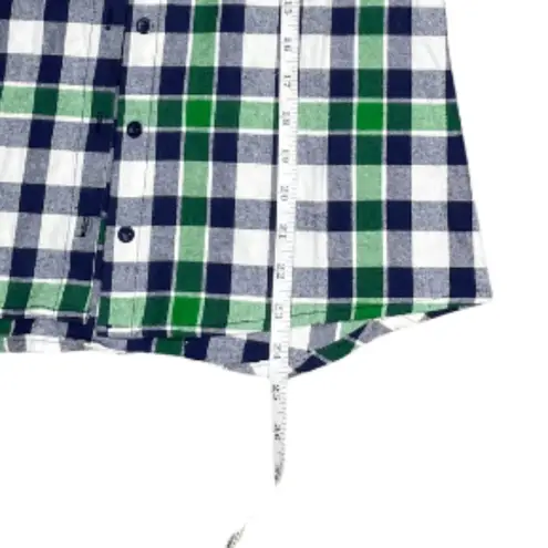 Chocolate USA Women's Plaid Button Up Cold Shoulder Collared Top Blouse Sz Small