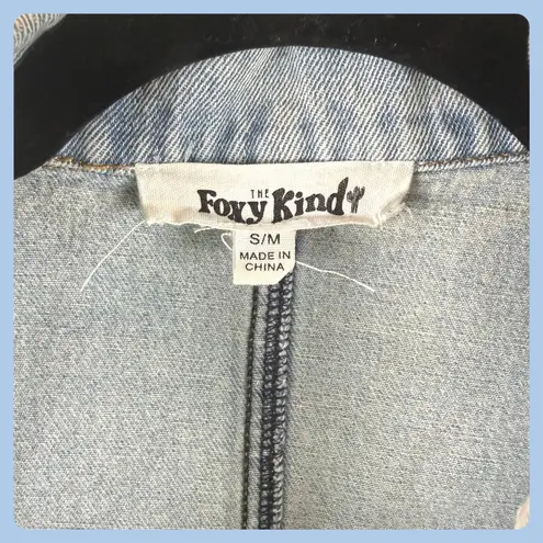 The Foxy Kind Light Wash Denim Vest S/M Button Front Trucker Grunge Style Blue Size undefined