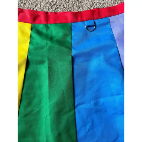 ALL IS BRIGHT RAINBOW PLEATED MINI SKIRT DELIA*S BY DOLLS KILL Size XL Red