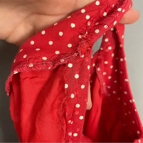 Vintage Polka Dot Dress Handmade Red White Cut