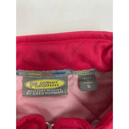 Greg Norman Play Dri Hot Pink Quilted Full Zip Diamond Stitching Vest Small Size undefined