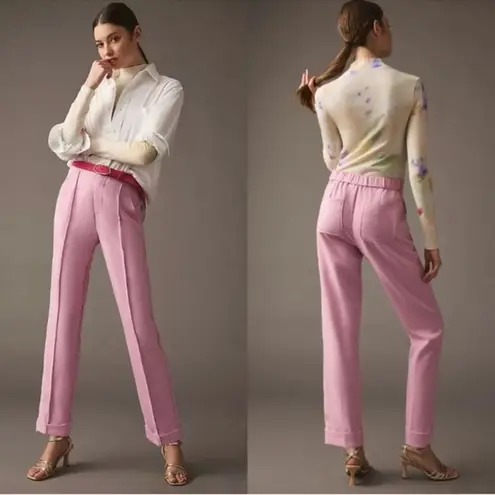 Maeve by Anthropologie Pintuck Tapered High Rise Cuffed Trousers in Lilac Size 4