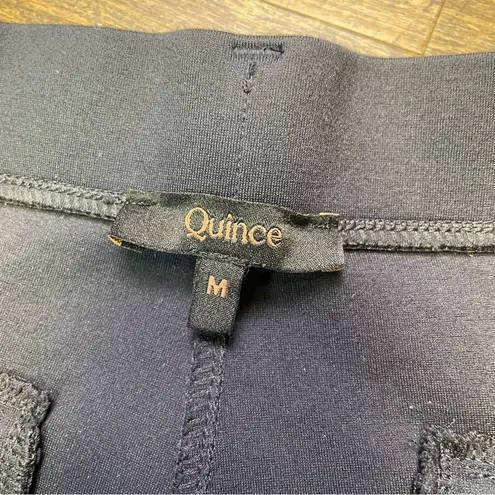 Quince Womens Ultra-Stretch Ponte Bootcut Pants Navy Blue Medium Crop Ankle